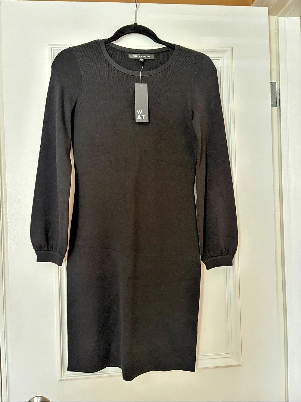 Willow Thread Long Sleeve Mini Dress Black Size xs  NWT